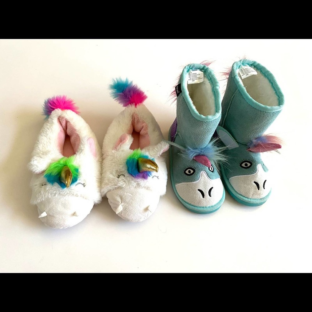 Unicorn Boots and Slippers Set Toddler Girl Size 10